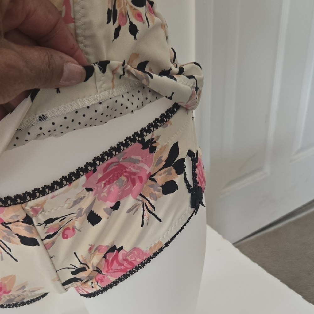 Betsey Johnson Floral Halter Swim Set - Pink and Cream - Picture 2 of 11